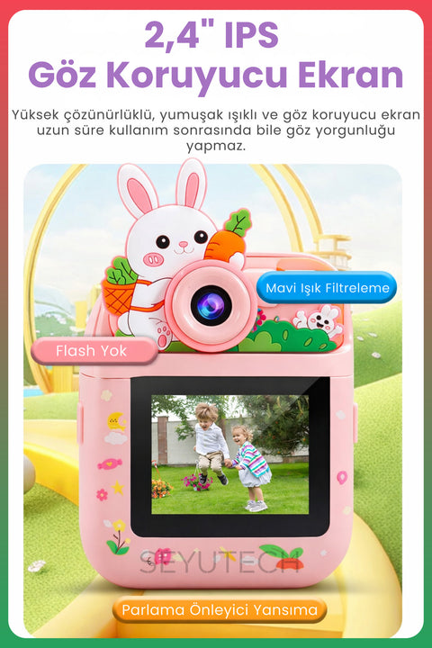 Çocuk Kamerası Dijital HD Video Kayıt ve Fotoğraf Termal Resim Kağıt Baskılı Yazıcı