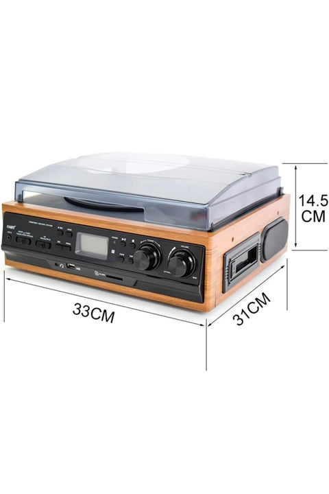 Kn-27 Bluetoothlu Kumandalı Hoparlörlü Pikap Radyo Kaset Usb Mp3 33-45-78 Plaklar Çalar