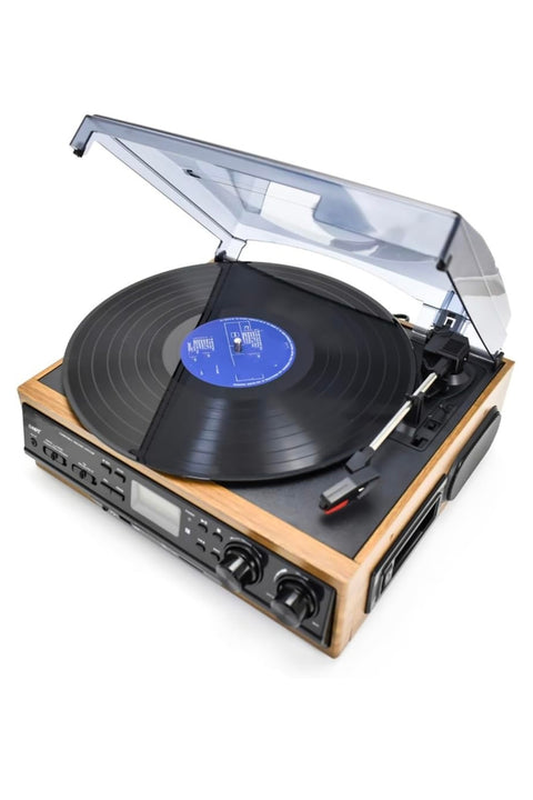 Kn-27 Bluetoothlu Kumandalı Hoparlörlü Pikap Radyo Kaset Usb Mp3 33-45-78 Plaklar Çalar