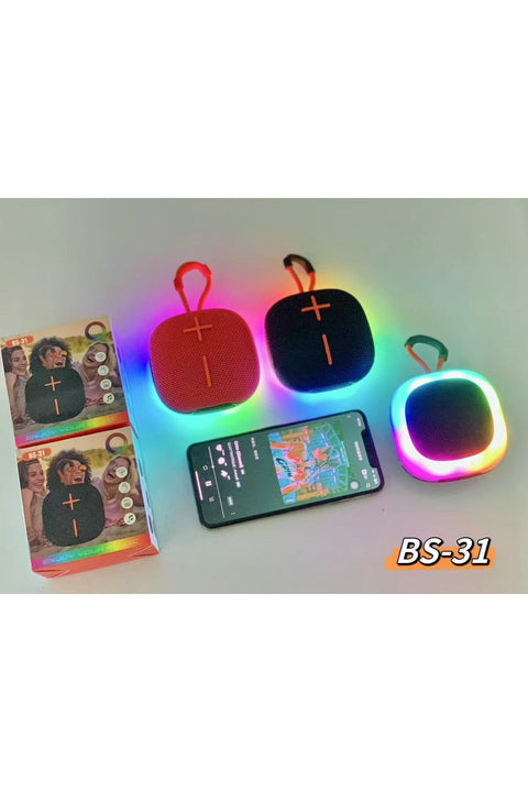 Mini Taşınabilir Bluetooth Hoparlör | RGB LED Işıklı | Dahili Mikrofonlu | Güçlü Ses Performansı