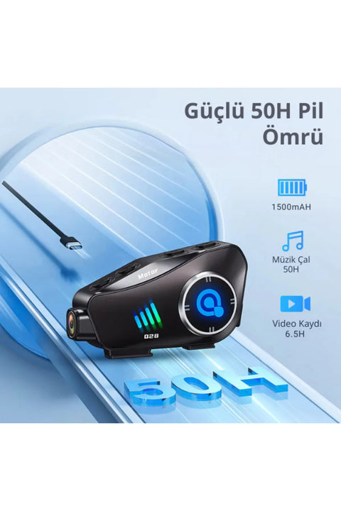 1080P FHD Kameralı Video Fotoğraf Özellikli WİFİ Kamera Bluetooth Arama Müzik İntercom Kask Kulaklık