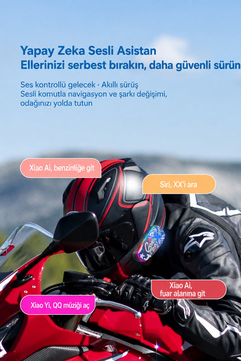 SYK-15 Bluetooh 5.4 Motosiklet Kask Kulaklık Intercom RGB Işıklı Motorsiklet Interkom