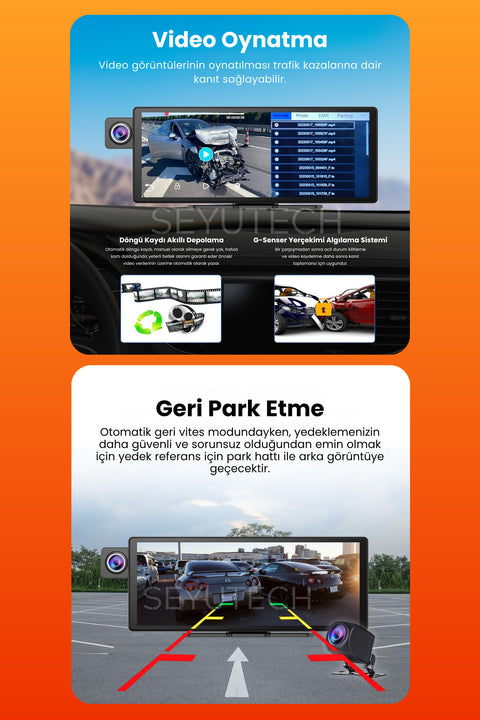 X3 Motosiklet CarPlay – 3 Kameralı